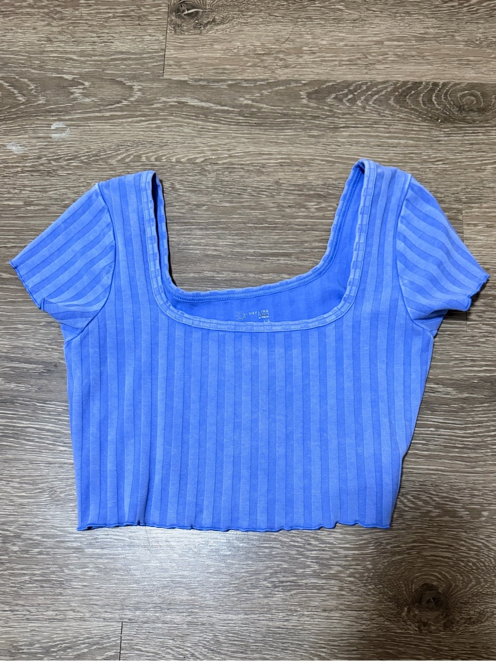 Aerie Blue Ribbed Crop Top
